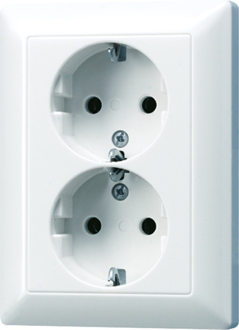 Jung SCHUKO socket outlet aws 16A 250V 2-fold AS 5020 KIU WW NEW