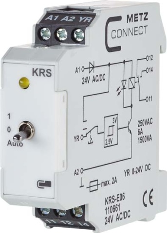 Metz Connect interface module 1W with manual control level KRS-E06 24ACDC Auto NEW