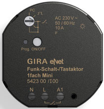 Gira wireless switching/push-button actuator mini 1-gang 542300 NEW