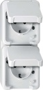 Merten SCHUKO double socket outlet polar white, with BRS...
