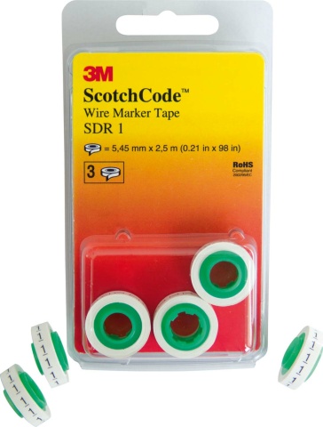 3M Duitsland Kabelmerk. Navulrollen cijfer 0, set van 3 SDR-0(VE3) NIEUW