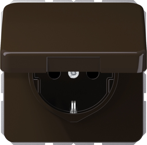 Jung SCHUKO socket outlet 16A 250V hinged cover CD 1520 BFKL BR NEW