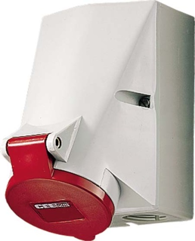 Enchufe de pared Mennekes HW/VN 32A,5p,6h,400V,IP44 20162A NUEVO