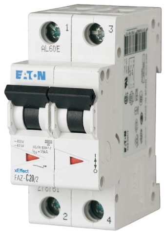 Eaton (Moeller) Circuit breaker C 16A, 2p FAZ-C16/2 NEW