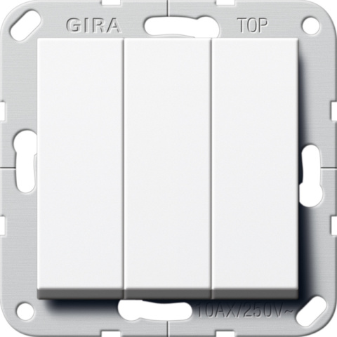 Gira Rocker Switch Changeover 3-gang System 55 Pure White 283203 NEW