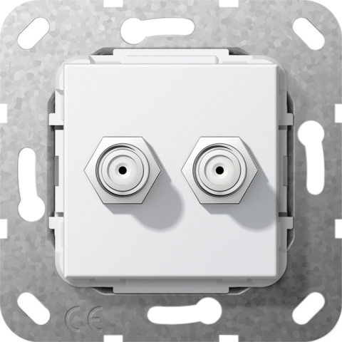 Gira UP Tragring 2fach SAT F-Buchse rws 565103 NEU