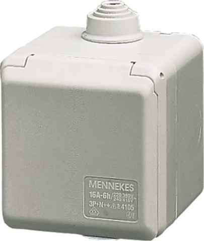 Mennekes Prise murale Cepex 16A,3p,6h,230V,IP44 4102 NOUVELLE