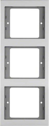 Berker frame aluminium 3-gang vertical 13337003 NEW