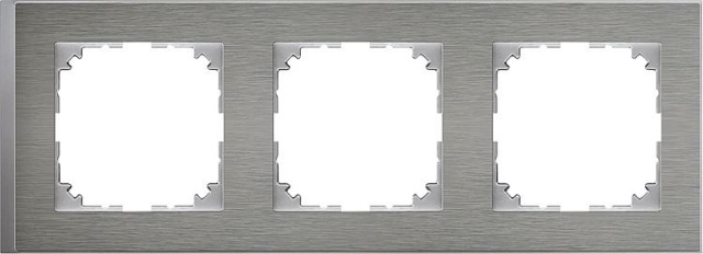 Merten M-Pure, Decor Rahmen, 3fach, Edelstahl MEG4030-3646 NEU