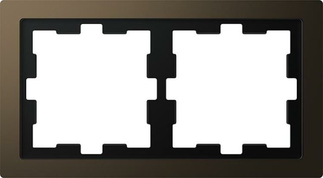 Merten D-Life marco metálico, 2 gangs, moca metálico NUEVO