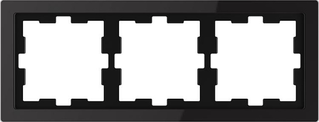 Merten D-Life glasframe, 3-voudig, onyx zwart NIEUW