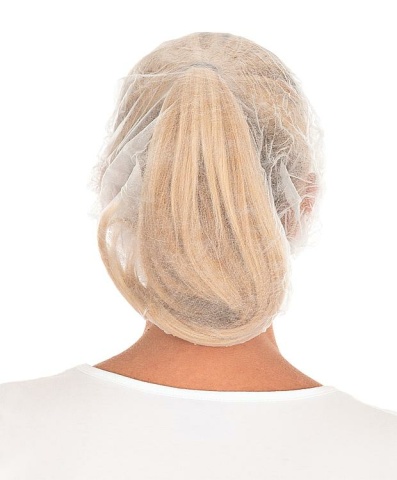 Mensch Baretthauben Bettina Light, weiß, ø 53 cm | PP Beutel, VPE=100 Stück