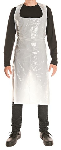 Mensch LDPE Schürze, 35my, 125x70cm weiß, glatt, auf Rolle, VPE = 50 Stück NEU