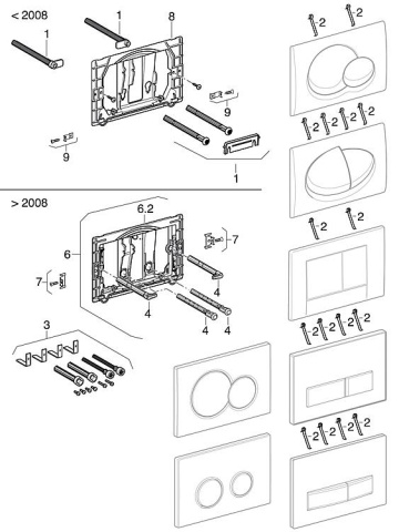 Set di conversione per placca di risciacquo Geberit Danceline NUOVO