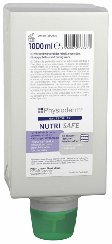 Physioderm Hand Protection Cream Nutrisafe 1l Vario Bottle NEW