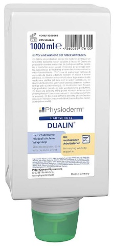 Physioderm Hand Protection Cream Dualin 1l Vario Bottle NEW
