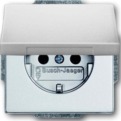 Busch-Jaeger socket outlet insert alusi with hinged cover 20 EUK-83 NEW