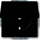 Busch-Jaeger Prise à clapet, noir mat 20 EUK-885 NEUF