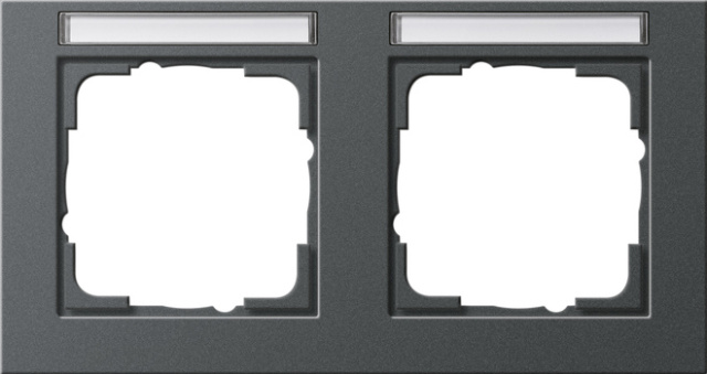 Gira cover frame, 2f. anth, horizontal, fracture-proof 109223 NEW