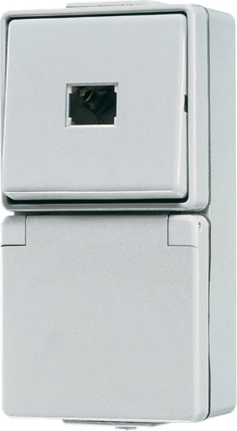 Jung Push-button / SCHUKO combination 1S 1p. 10A / 16A250V 671 W NEW