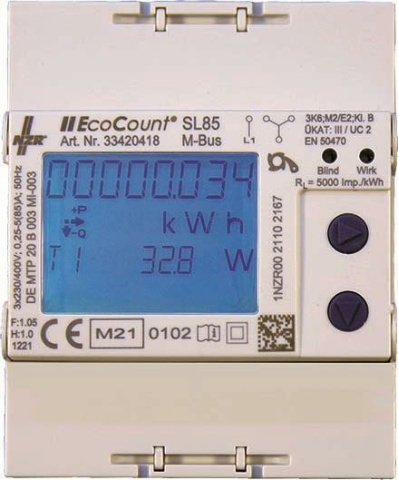 NZR Elektr.Hutschienenzähler 5//1A S0, MID EcoCount SL#33420205 NEU