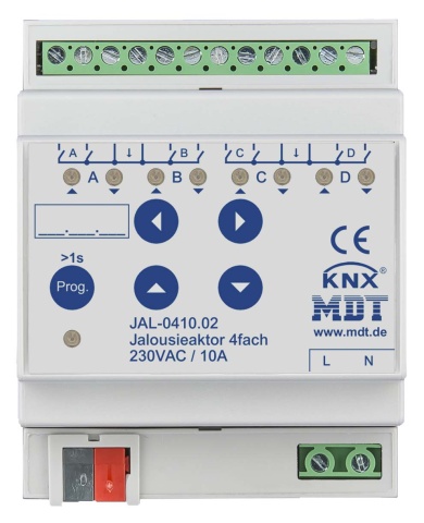 MDT technologies Siłownik ślepy 4-krotny REG, 10A, 230VAC JAL-0410.02 NOWOŚĆ