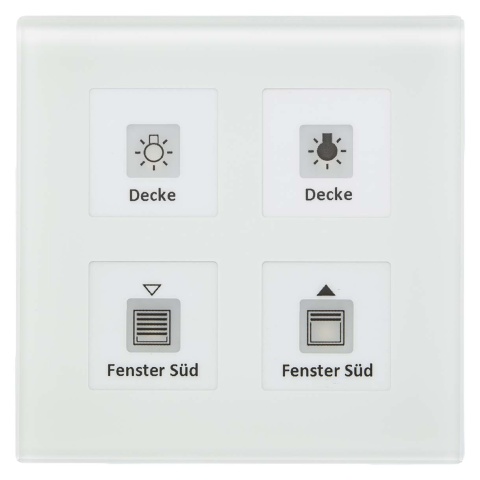 MDT technologies Glass Push Button Plus 4-fold white BE-GT04W.01 NEW