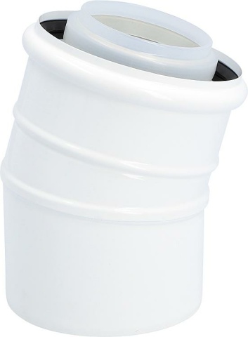 Coude dévacuation Wolf Wolf, DN 80/125 double paroi 15 degrés 2651482 NOUVEAU