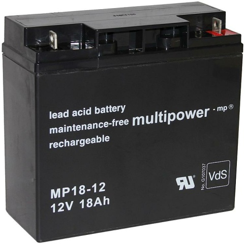 Multipower lead battery MP18-12, Pb 12V/18Ah Plug-in system: M5 NEW