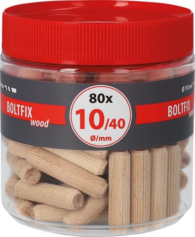 Tox Holzdübel Boltfix wood 10x40 mm, Riffeldübel massive Buche VPE: 80 NEU