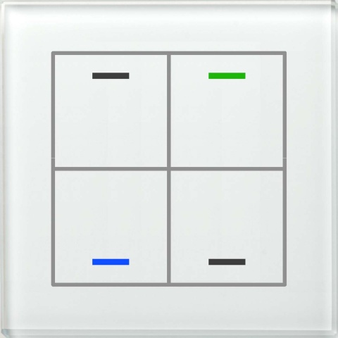 MDT technologies Glass push-button II Light 4-fold RGBW, white, neutral BE-GTL40W.01 NEW