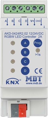 MDT technologies LED Controller 4-channel 2/4A, RGBW, 2TE, REG AKD-0424R2.02 NEW