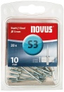 Novus Blindniete A 3 X 10 STAHL 20ST NEU