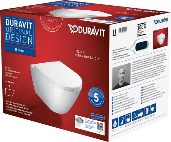 Duravit Combi-Pack D-Neo rimless, closed ceramic, white NEW