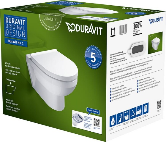 Duravit Combi-Pack No.1 Compact Washdown, bez rantu, z miękkim zamknięciem, biały NOWOŚĆ