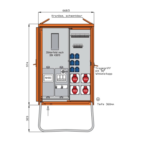 Walther Werke connection distribution cabinet 44kVA w.meter position WAV0135R1 NEW