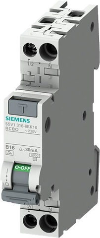 Siemens FI/LS compact 1P+N 6kA type F 30mA, superresistant K, B10 NEW