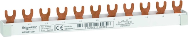 Schneider Electric Barre de phase Fourche 3p 11mod. 63A R9XFH311 NOUVEAU