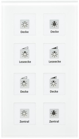 MDT Glass push-button Plus without temperature sensor 8-fold, white NEW