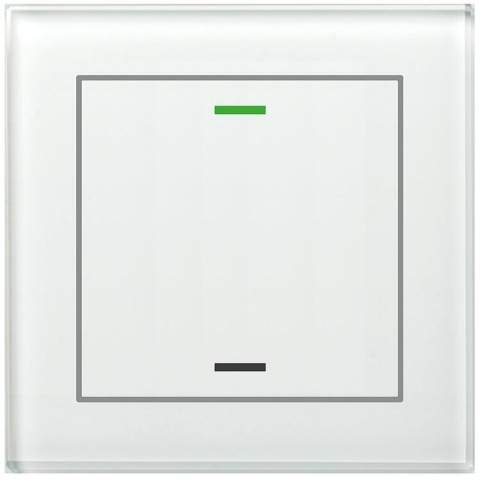 MDT glass push-button II Light 1-fold, RGBW, with temperature sensor, white,tral NEW