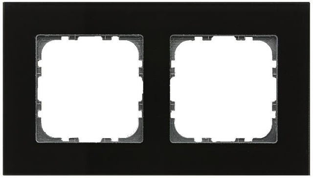 MDT glass frame push-button 2-fold for 55 mm programmes, black NEW