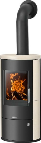 Justus Kaminofen Austin 7, Kalkstein Cream, Korpus Stahl schwarz NEU