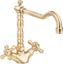 Evenes Spoelbakmengkraan Retro Messing 2-Knop projectie...