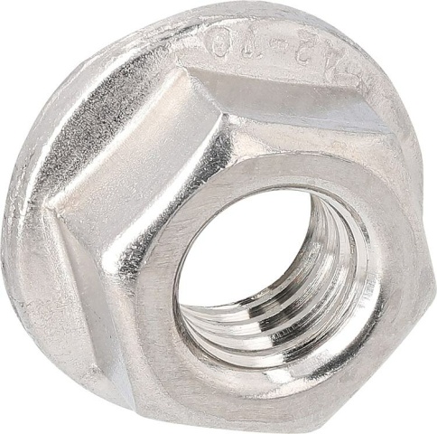 Hexagon nuts with flange and locking teeth DIN 6923 A4-80 M 5 PU: 500 NEW