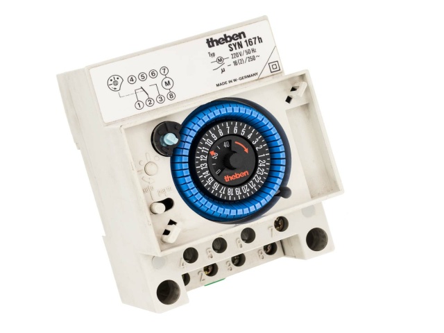 Modulo orologio analogico Theben SYN 167h per guida top-hat 220V