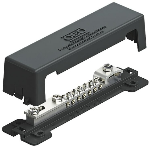 OBO Potential equalisation rail black UV-resistant NEW