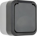 REV AquaStorm socket outlet 1-fold surface-mounted grey NEW