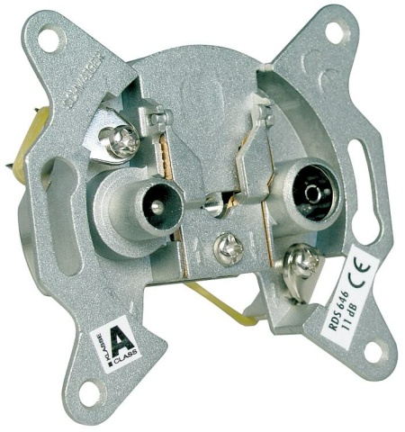 Schwaiger broadband feed-through socket: 11 dB NEW