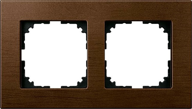 Merten M-Plan wooden frame, 2-gang, walnut NEW