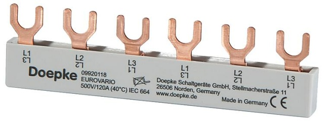 Doepke busbar EV-S G 3.6.120, 10 mm², fork, 3-phase NEW